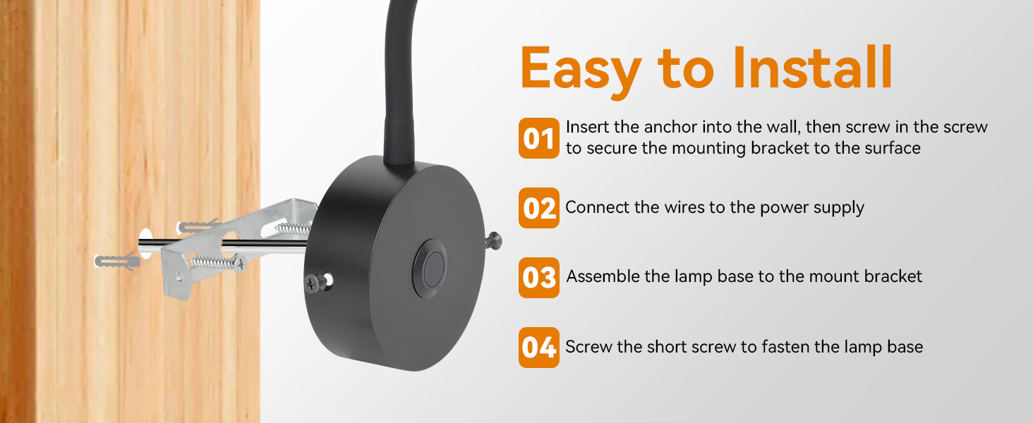 12V LED Reading Light RV Bedside Dimmable Reading Light