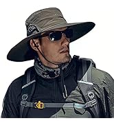 Cooltto Wide Brim Sun Hats with Waterproof Breathable for Fishing, Hiking, Camping,for Men Women ...