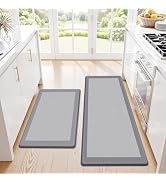 SofterCharm Kitchen Mats, 2PCS Kitchen Rugs for Floor, Cushioned Anti-Fatigue Mats for Kitchen Fl...
