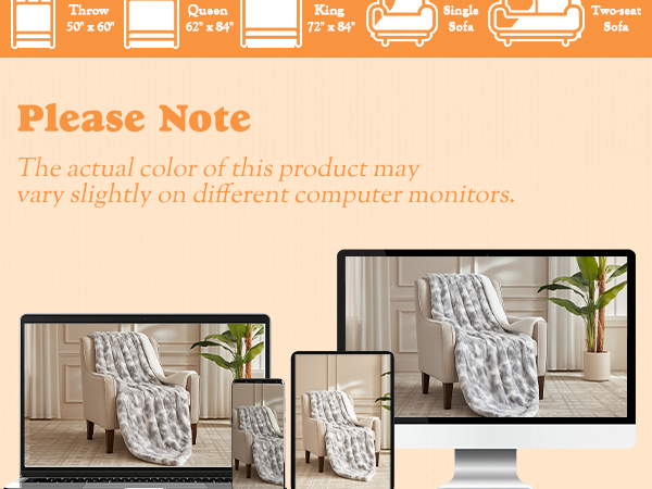 Faux Fur Heated Blanket