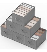 Criusia 6 Pack Large Clothes Organizer, Wardrobe Closet Organizer and Storage with Handles, Folda...