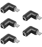 SinLoon 5pcs 90 Degree DC5521 to Type C Adapters DC 5.5x2.1mm Female to Type-C Male Connector 5V ...
