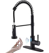 OWOFAN Touchless Kitchen Faucet with Pull Down Sprayer LED Light Single Handle Kitchen Sink Fauce...