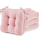 BETU Pink Chair Cushions for Dining Chairs Set of 4,3.5" Thick Kitchen Table Chair Pads with Ties...