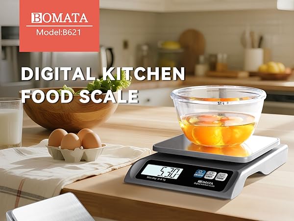 BOMATA 0.1g Food Scale, 13lb Digital Kitchen Scale with Removable Stainless Steel Pan