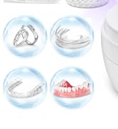 BOOPNEW Ultrasonic Retainer Cleaner Machine, Denture Dome for Cleaning Dentures, Mouth Guard, Nig...