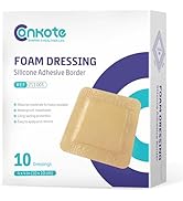 Conkote Silicone Adhesive Foam Dressings 4'' X 4'', Waterproof Bandages for Wound Care, Box of 10...