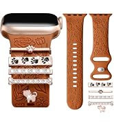DaQin Flower Engraved Band Compatible with Apple Watch Band 40mm 38mm 41mm 44mm 42mm 45mm 49mm Wo...