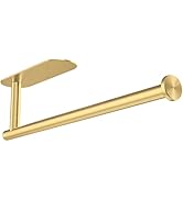Gewtur Gold Paper Towel Holder Under Cabinet, Adhesive Paper Towel Roll Holder Stick on Wall, Sta...