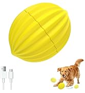 Yipetor Smart Interactive Dog Toy Ball, Automatic Moving Vibrating Oval Dog Ball, G...