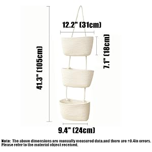 AARAINBOW Large Fabric Closet Wall Hanging Storage Bag with 3 Pockets