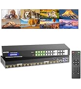 4K HDMI Matrix Switcher 8x8 with Web GUI & 3.5mm Audio Output, Support LAN/RS232/IR Remote/APP Co...