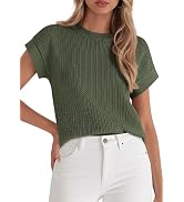 PRETTYGARDEN Women's 2026 Spring Fashion Sweater Vest Business Casual Crochet Tops Cap Sleeve Kni...