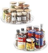 LAMU 2 Pack Lazy Susan Organizer 9.25 inch Lazy Susan Turntable for Cabinet, Rotating Spice Organ...
