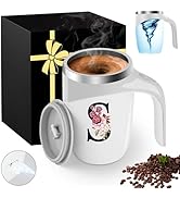 Initial Magnetic Stirring Coffee Mug Stainless Insulated Travel Cup Women Xmas Birthday Ideas Gif...