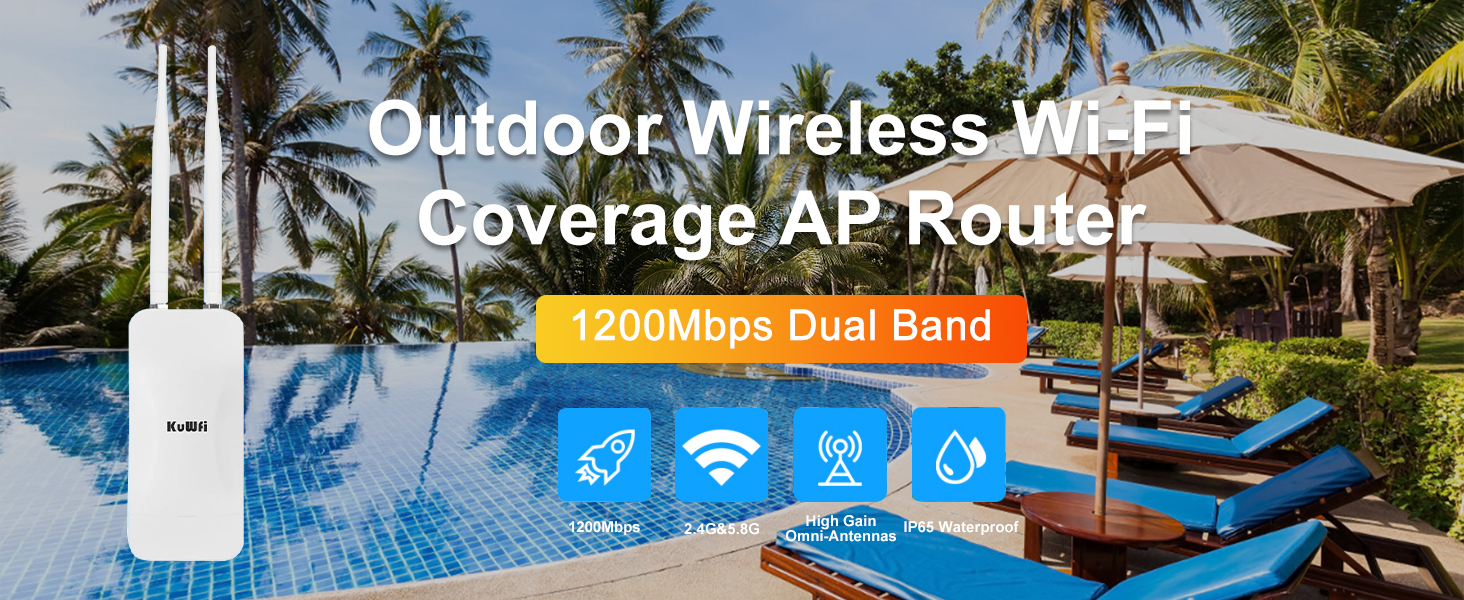  KuWFi Outdoor WiFi Wireless Access Point 
