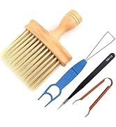 GEKUCAP 4 Pcs Computer Cleaning Tool Kit Keyboard Cleaning Wooden Anti-Static Soft Brush Set with...