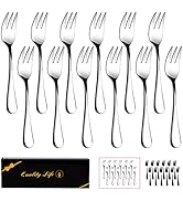 Dessert Forks Set of 12, 5.5Inches, Stainless Steel Cocktail Fork, Appetizer Small Forks, Fruit S...