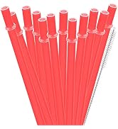 Dakoufish 12 Piece 9 Inch Reusable Plastic Thick Drinking Straws BPA Free Mason Jar Straws Plain ...