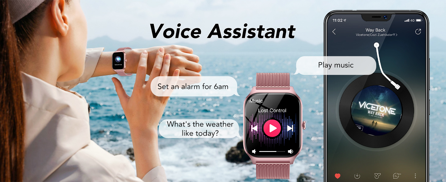 womens smartwatch compatible with Android phones and iPhone devices,fashion smart watch women