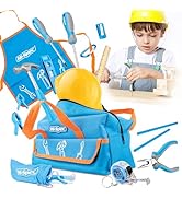 Hi-Spec 18pc Blue Kids Tool Kit Set &amp; Child Size Tool Bag. Real Metal Hand Tools for DIY Building...