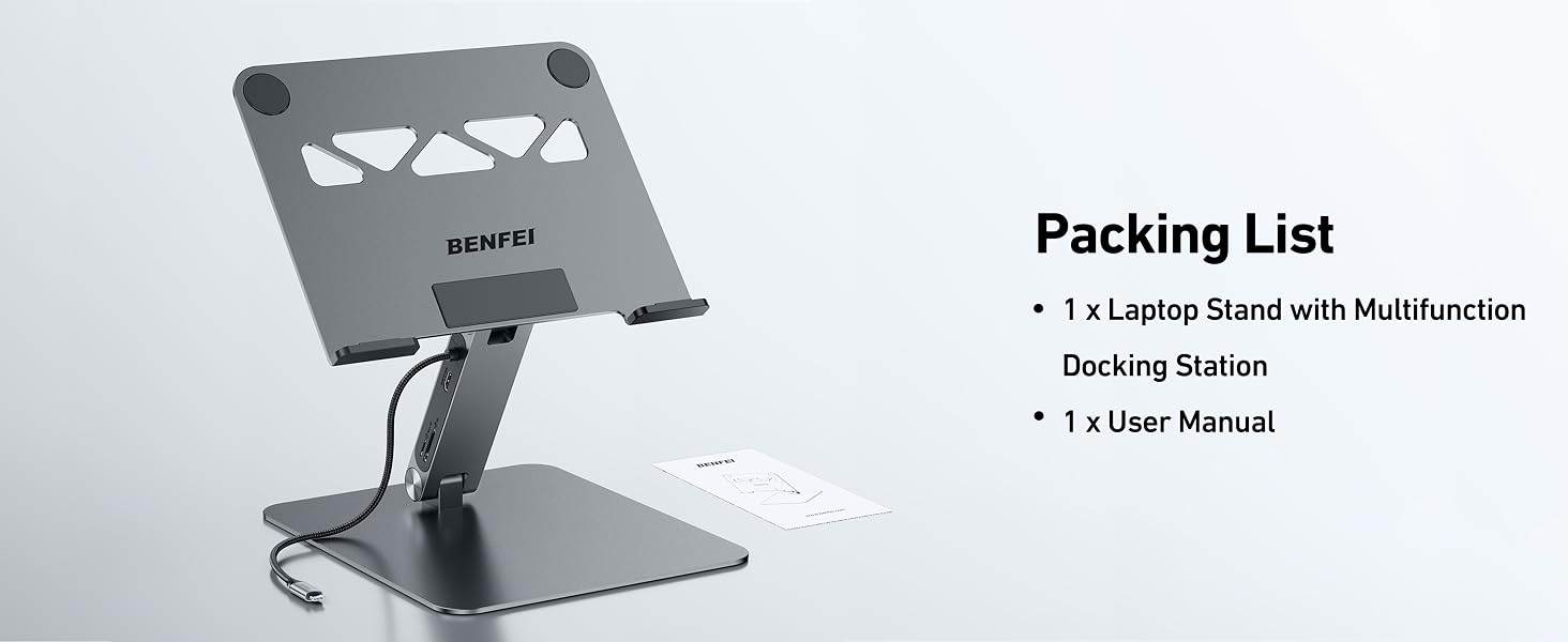 BENFEI Laptop Stand with USB C 7in1 Docking Station