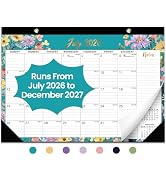 Desk Calendar 2026-2027, 18-Month Calendar Runs from July 2026 to December 2027, Large 17" x 12" ...