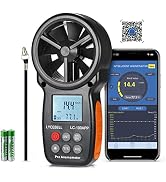 Anemometer Handheld, LC-100-APP Digital Anemometer, APP Connect with Wireless Bluetooth for Measu...