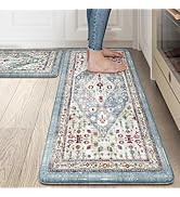 Collive Boho Kitchen Rugs and Mats 2PCS Cushioned Anti-Fatigue Floor Mat, Waterproof Kitchen Rug ...
