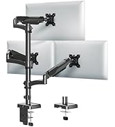 MOUNTUP Triple Monitor Mount Fits Max 32 Inch Screen, Holds 4.4-17.6lbs, 3 Monitors Desk Mount, T...