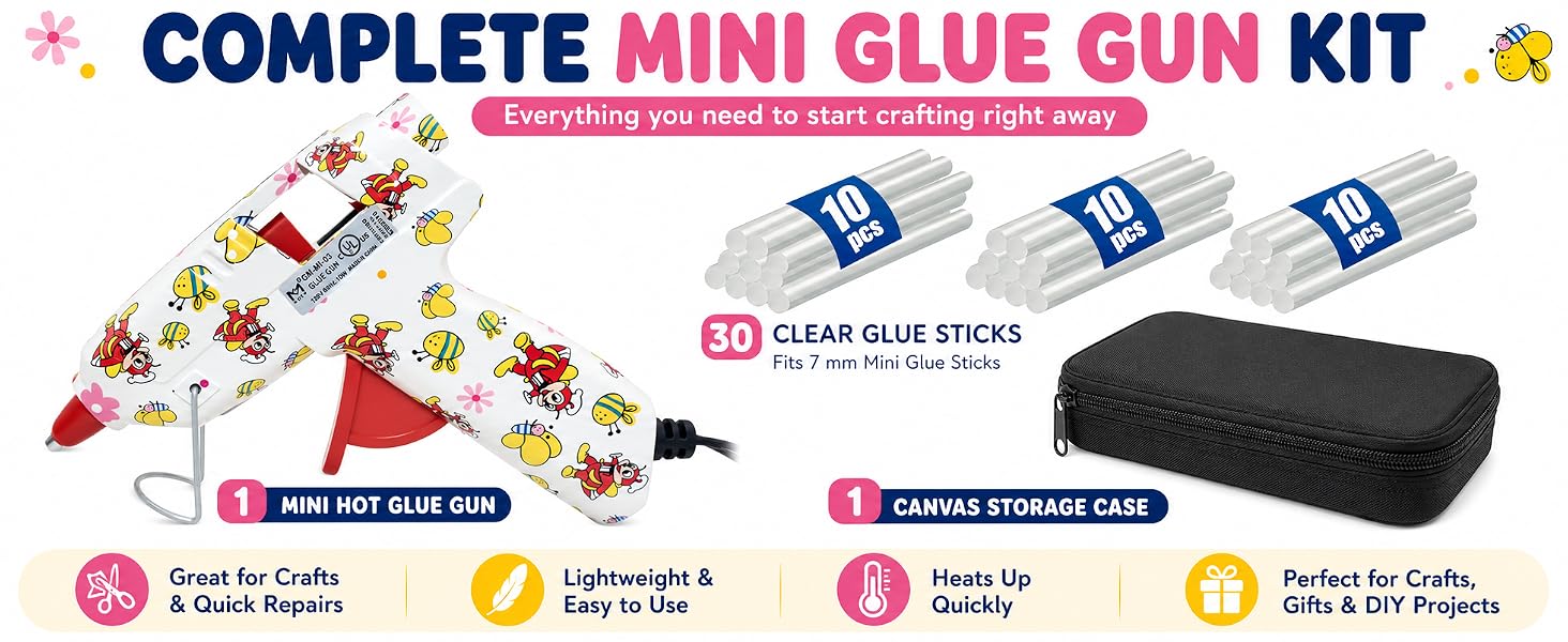 mini hot glue gun kit