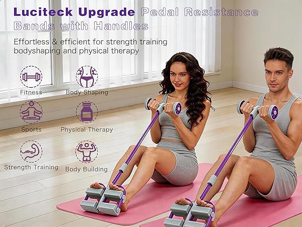 pedal resistance band with handle