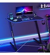 Pazidom Gaming Desk 39 Inch Z-Shaped Gaming Computer Desk Modern Ergonomic PC Computer Table Home...