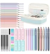 Four Candies 39 PCS Aesthetic School Supplies with Cute Pen Case, 12 Pastel Highlighters, 5 Black...