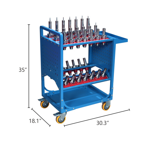 LYREIGN CNC Tool Holder Transfer Cart, Latest Model CNC Metal Storage With Wheels Cnc Tool Holder Station For Storehouse Factory Garage