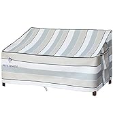 WJ-X3 Patio 2 Seater Sofa Couch Waterproof UV Resistant No Fading Heavy Duty Outdoor Striped Furn...