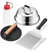 Griddle Accessories Smash Burger Kit (5Pcs), Joyfair Grill Spatula with 9in Melting Dome &amp; Bacon ...