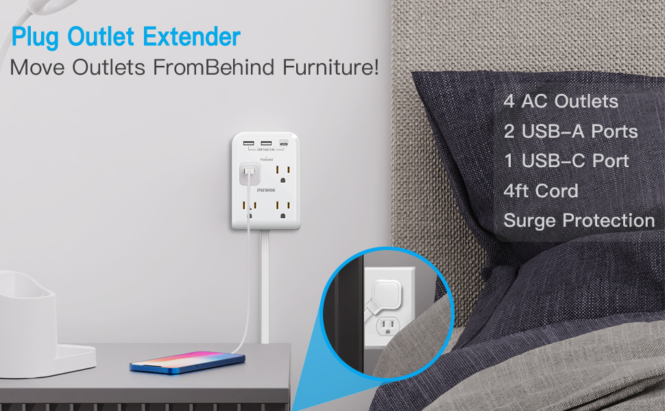 outlet extender extension cord with multiple outlets home essentials
