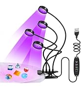 inShareplus Dimmable UV Light with USB, 20W 395nm~405nm Portable Gooseneck Clamp Black Lights, UV...