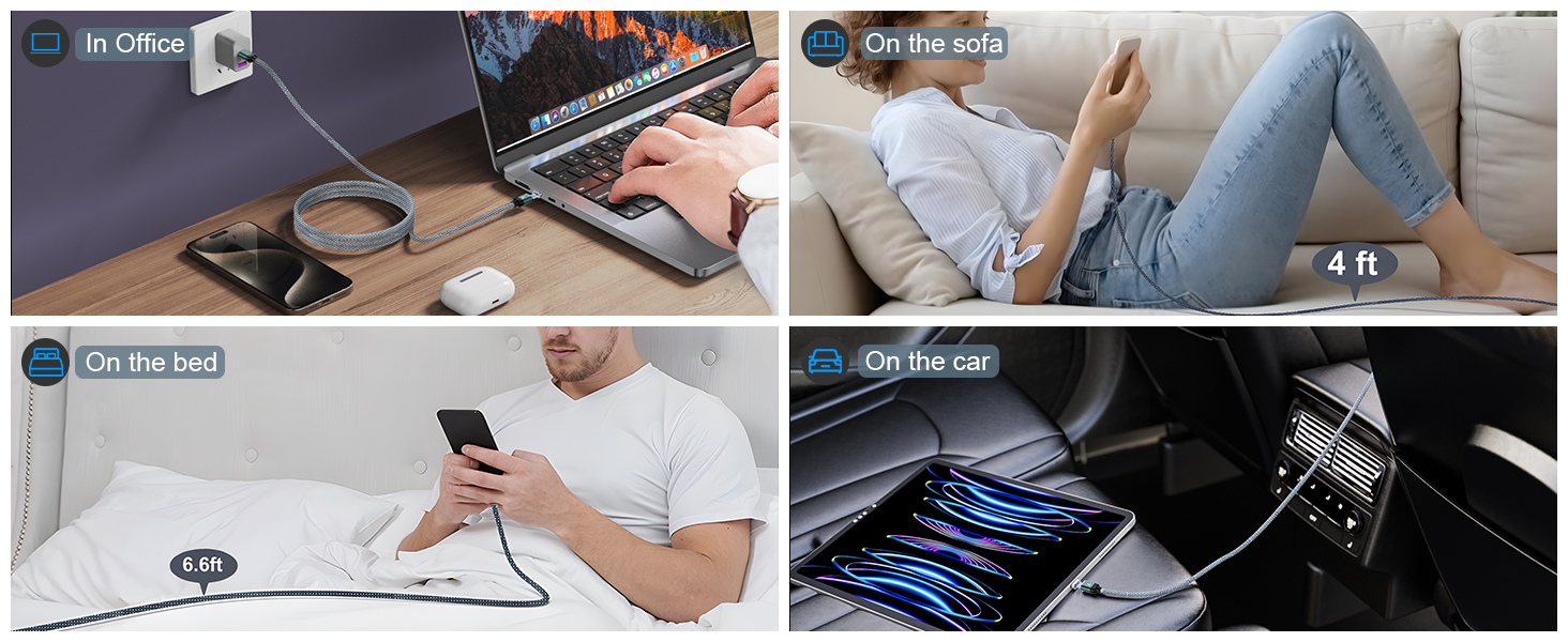 100W 2 in 1 Magnetic USB C Charging Cable