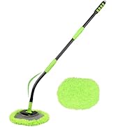 Curved Car Wash Brush Mop 47" with Long Handle Sturdy Metal Pole 3 Grip Points Washing Wand Auto ...