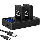 GKUGEYGO 2-Pack EN-EL14/ EN-EL14a Battery and Charger Set Compatible with Nikon D5100 D5200 D5300...