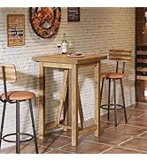 Tribesigns Square Bar Table, 39.4" Tall Counter Height Pub Table for Cocktail Coffee Bistro, Farm...