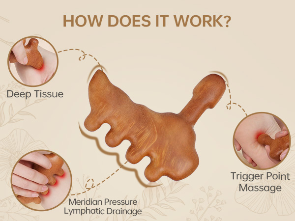 Gua Sha Tool for Face &amp; Body Meridian Massage Brush Lymphatic Drainage