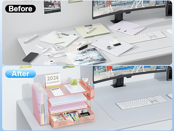 Rose Gold paper organizer