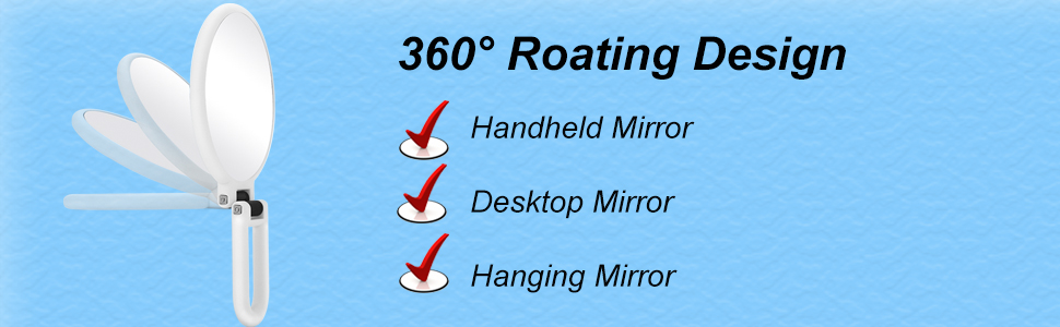 10x 20x 30x magnifying mirror, travel mirror, hand held mirror with handle
