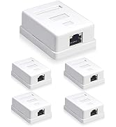 VCELINK Cat6 RJ45 Surface Mount Box Shielded 1-Port, Compatible with UTP Cat6/Cat5e/Cat5 Stranded...