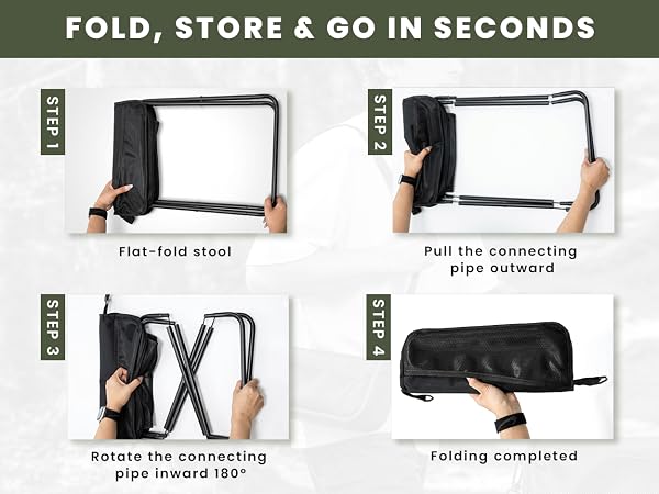 Extra Tall Portable Folding Stool for Adults
