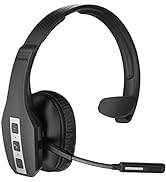 Trucker Bluetooth Headset V5.1, CVC8.0 Three Microphone Noise Cancelling &amp; 35Hrs HD Talktime Hand...