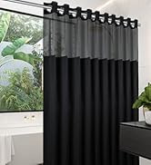 No Hooks Needed Shower Curtain Set with Snap in Removable Liner for Bathroom-Hotel Grade, Thick W...